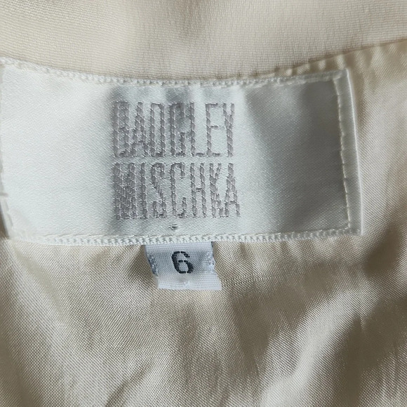 Badgley Mischka Ivory Lace Wedding Dress with Silk Overlay - Picture 15 of 16